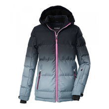 Killtec Winter-Steppjacke KSW 330 in Daunenoptik (Skijacke, Schneefang, winddicht) grau/hellblau Mädchen