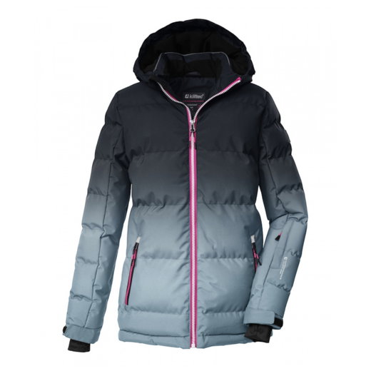 Killtec Winter-Steppjacke KSW 330 in Daunenoptik (Skijacke, Schneefang, winddicht) grau/hellblau Mädchen