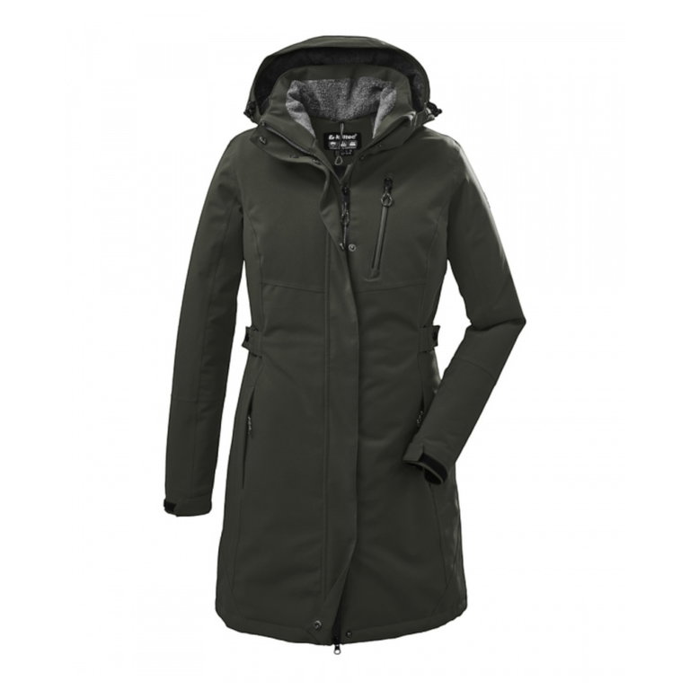Killtec Wintermantel mit abzippbarer Kapuze (wasser- und winddicht, Parka) salbeigrün Damen
