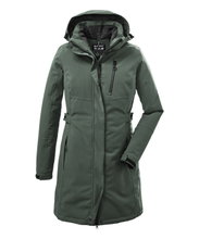 Killtec Wintermantel mit abzippbarer Kapuze (wasser- und winddicht, Parka) grüngrau Damen
