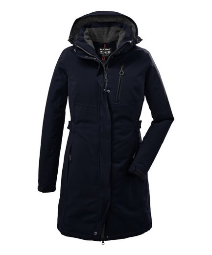 Killtec Wintermantel mit abzippbarer Kapuze (wasser- und winddicht, Parka) dunkelnavyblau Damen