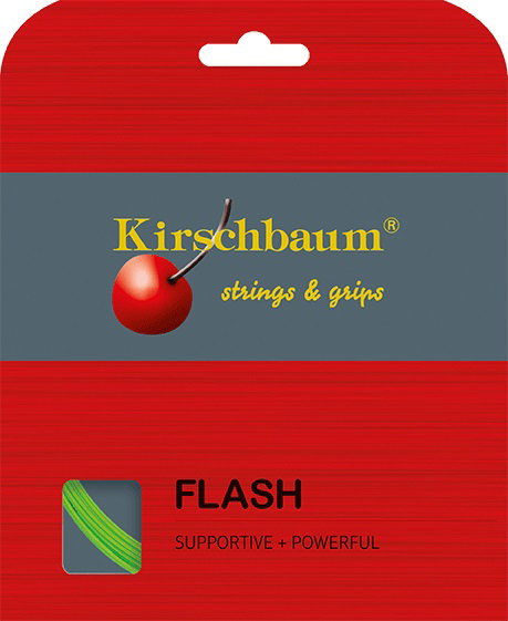 Kirschbaum Tennissaite Flash (Haltbarkeit+Power) lime 12m Set