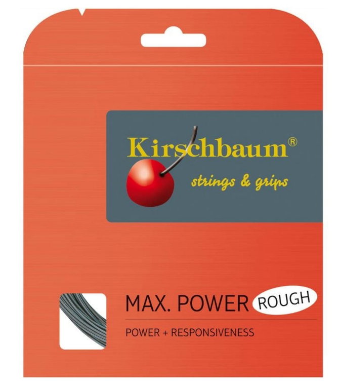 Kirschbaum Tennissaite Max Power Rough (Haltbarkeit+Spin) silber 12m Set