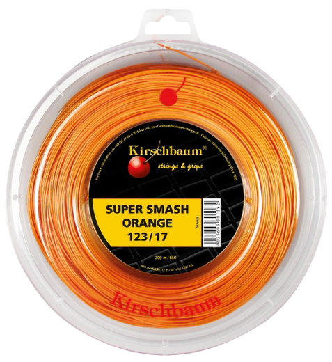 Kirschbaum Tennissaite Super Smash (Haltbarkeit+Kontrolle) orange 200m Rolle