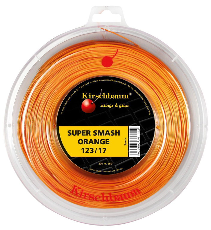 Kirschbaum Tennissaite Super Smash (Haltbarkeit+Kontrolle) orange 200m Rolle