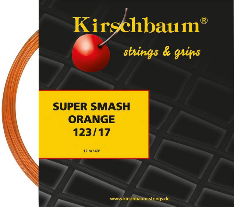 Kirschbaum Tennissaite Super Smash (Haltbarkeit+Kontrolle) orange 12m Set