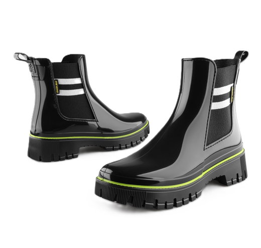 Lemon Jelly Gummistiefel Ceci (Chelseaboot) glänzend schwarz Damen