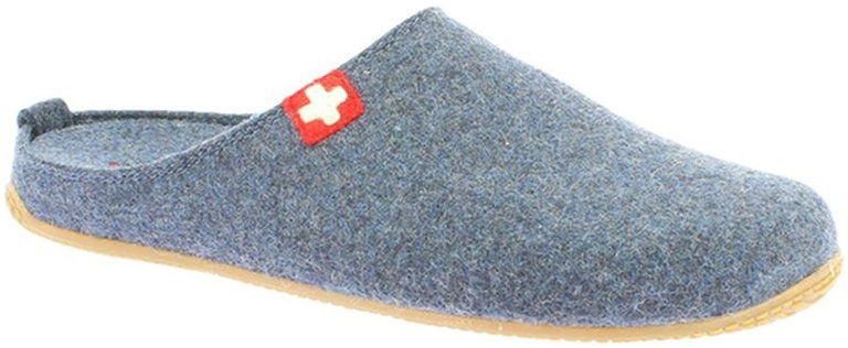 Living Kitzbühel Hausschuhe Filzpantoffel (Wolle) Schweizer Kreuz midnight navyblau Damen