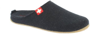 Living Kitzbühel Hausschuhe Filzpantoffel (Wolle) Schweizer Kreuz schwarz Damen