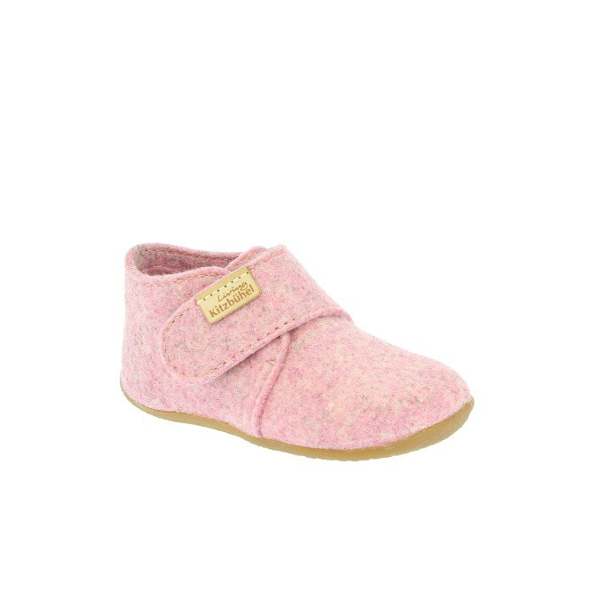 Living Kitzbühel Hausschuhe Klettmodell Filz (rec. Wolle) - hoher Schaft - Unifarben Kids rose Kinder (18-26)