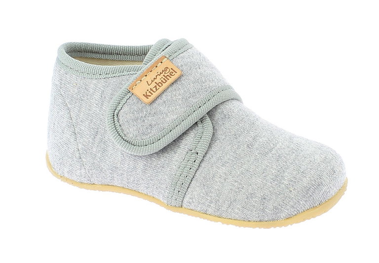 Living Kitzbühel Slippers Velcro Jersey (100% Cotton) Solid Colour Kids Light Grey Toddlers (18-26)