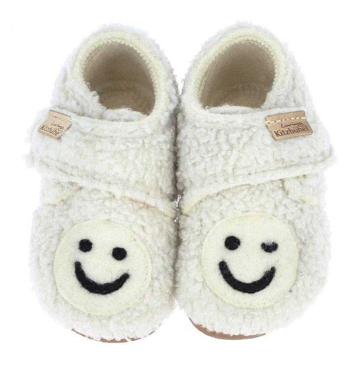 Living Kitzbühel Hausschuhe Babyklettschuh Smiley Kids weiss Kinder (27-30)