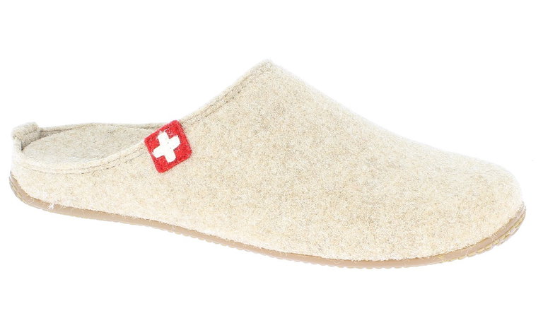 Living Kitzbühel Hausschuhe Filzpantoffel (70% Wolle) Schweizer Kreuz camelbraun