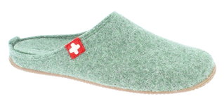 Living Kitzbühel Hausschuhe Filzpantoffel (70% Wolle) Schweizer Kreuz forestgrün