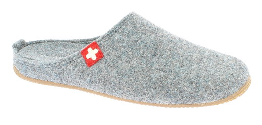 Living Kitzbühel Hausschuhe Filzpantoffel (70% Wolle) Schweizer Kreuz circulargrau (Größe 36-40)