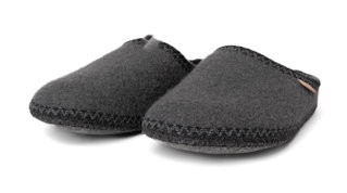 Living Kitzbühel Slippers with Crochet Decoration (Pure Wool) Grey Men