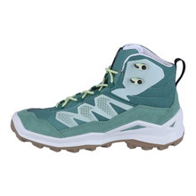 Lowa Wanderschuhe Maddox Pro Mid GTX Junior (Textil/Veloursleder, wasserdicht) rauchgrün/mintgrün Kinder
