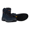 Lowa Wanderschuhe Renegade Mid LL (All-Terrain, gewachstes Nubuk, Lederfutter) dunkelblau/orange Herren