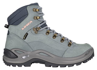 Lowa Wanderschuhe Renegade Mid GTX (All-Terrain, Nubukleder, wasserdicht) eisblau/lachs Damen