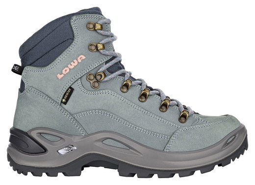Lowa Wanderschuhe Renegade Mid GTX (All-Terrain, Nubukleder, wasserdicht) eisblau/lachs Damen