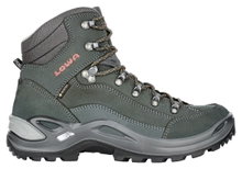 Lowa Wanderschuhe Renegade Mid GTX (All-Terrain, Nubukleder, wasserdicht) anthrazitgrau/mandarine Damen