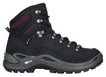 Lowa Wanderschuhe Renegade Mid GTX (All-Terrain, Nubukleder, wasserdicht) schwarz/bordeaux Damen