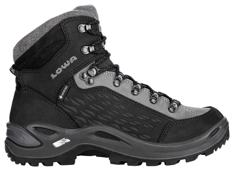 Lowa Wanderschuhe Renegade Warm Mid GTX (Winter-All-Terrain, wasserdicht) schwarz/grau Damen