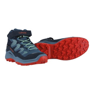 Lowa Wanderschuhe Maddox Pro Mid GTX Velcro Junior (Textil/Veloursleder, Klettverschluss, wasserdicht) navyblau/rauchblau Kinder