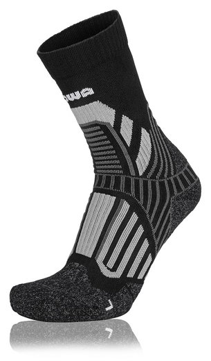 Lowa Hiking Sock Crew Mountaineering (Polyester/Polyamide) black/grey - 1 pair