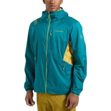 La Sportiva Kurtka wędrówkowa Across Lite (kurtka izolacyjna, wiatroszczelna, oddychająca) tealblue/żółty mężczyźni