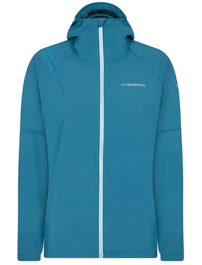 La Sportiva Trail-Laufjacke Run (leicht, wasserabweisend, maximale Bewegungsfreiheit) blau Damen