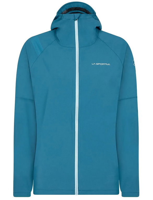 La Sportiva Trail-Laufjacke Run (leicht, wasserabweisend, maximale Bewegungsfreiheit) blau Damen