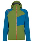 La Sportiva Trail-Laufjacke Run (leicht, wasserabweisend, maximale Bewegungsfreiheit) grün/spaceblau Herren