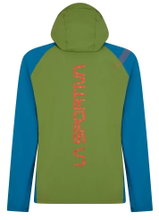La Sportiva Trail-Laufjacke Run (leicht, wasserabweisend, maximale Bewegungsfreiheit) grün/spaceblau Herren
