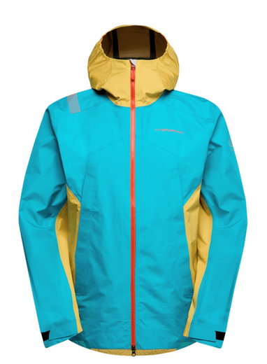 La Sportiva Softshelljacke Discover Shell (winddicht, wasserdicht) tropicblau/gelb Herren