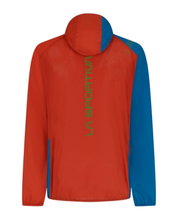 La Sportiva Trail-Laufjacke Vento Windbreaker (leicht, winddicht, hohe Atmungsaktivität) spaceblau/rot Herren