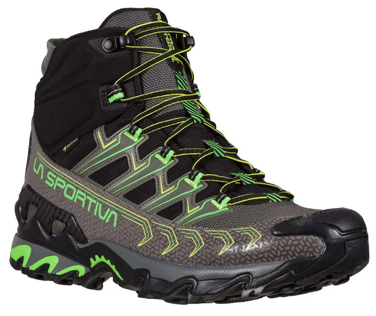 La Sportiva Trail-Laufschuhe Ultra Raptor II Mid GTX (wasserdicht) grau/lime Herren