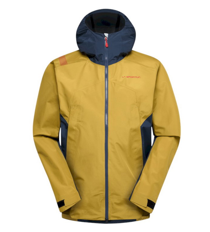 La Sportiva Softshelljacke Discover Shell (winddicht, wasserdicht) savanagelb/skyblau Herren