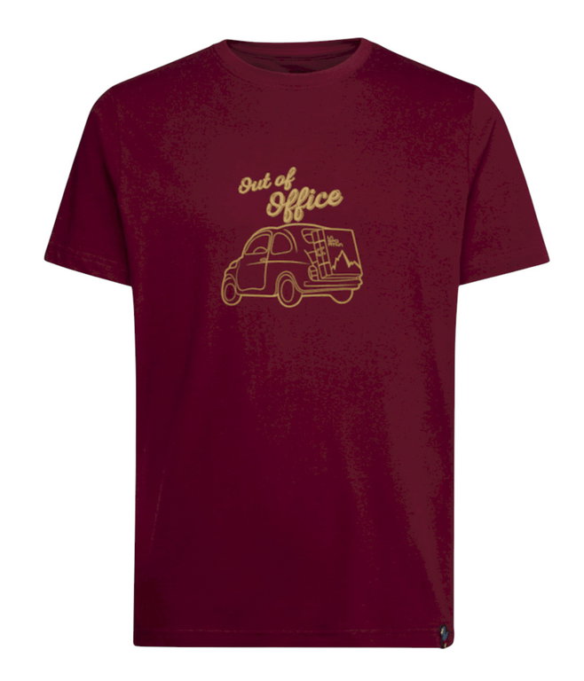 La Sportiva Hiking/Recreation T-shirt Cinquecento - Out of Office - (Cotton) burgundy Men's