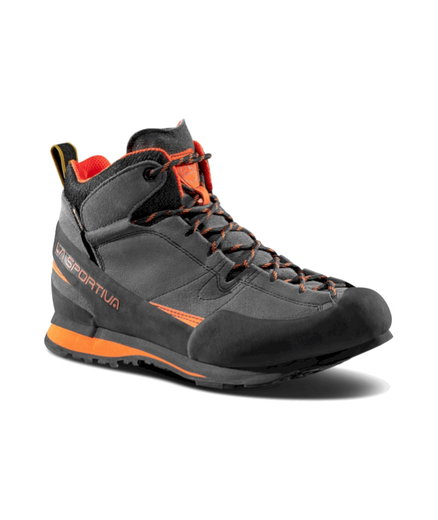 La Sportiva Wanderschuhe Boulder X Mid GTX (Zustieg, wasserdicht) carbongrau/flame Herren