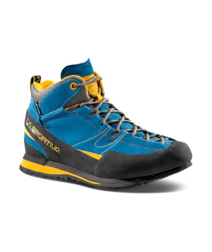 La Sportiva Wanderschuhe Boulder X Mid GTX (Zustieg, wasserdicht) blau/gelb Herren