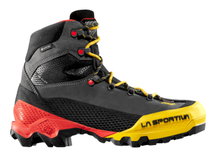 La Sportiva hiking shoes Aequilibrium LT GTX (excursion mountain hiking, nubuck leather, waterproof) black/red/yellow men's