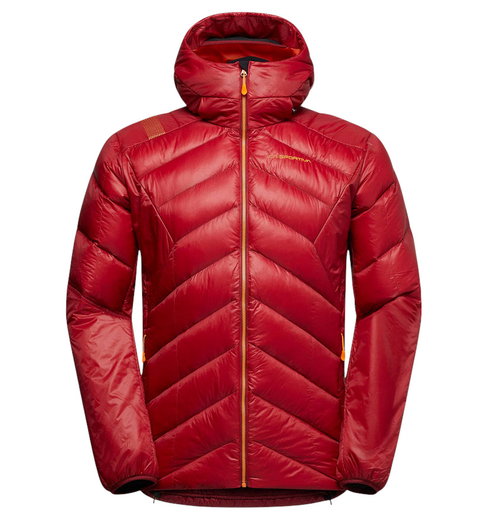 Kurtka Zimowa La Sportiva Aiguille Down (wspinaczka, Primaloft®Gold, ocieplana) czerwona Męska
