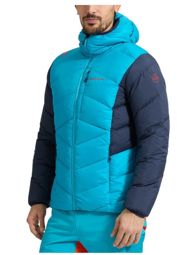 La Sportiva Kurtka Puchowa na zimę Bivouac Down (lekka, izolacja cieplna, skitouring) tropicblue/seablue Męska