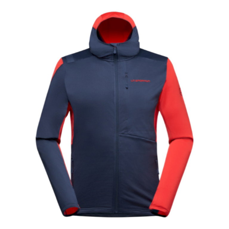 La Sportiva Fleecejacke Chill Thermal Hoody (mit Kapuze, atmungsaktiv) nachtblau/rot Herren