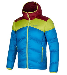 La Sportiva Winterjacke Nature Down (Primaloft Isolierung) blau/lime/burgund Herren