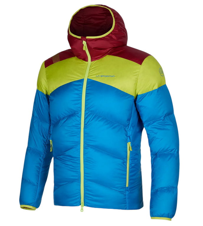 La Sportiva Winterjacke Nature Down (Primaloft Isolierung) blau/lime/burgund Herren