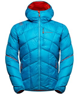 La Sportiva Daunen-Winterjacke Pinnacle Down (leicht, Wärmeisolierung, Skitouring) tropicblau/cherryrot Herren
