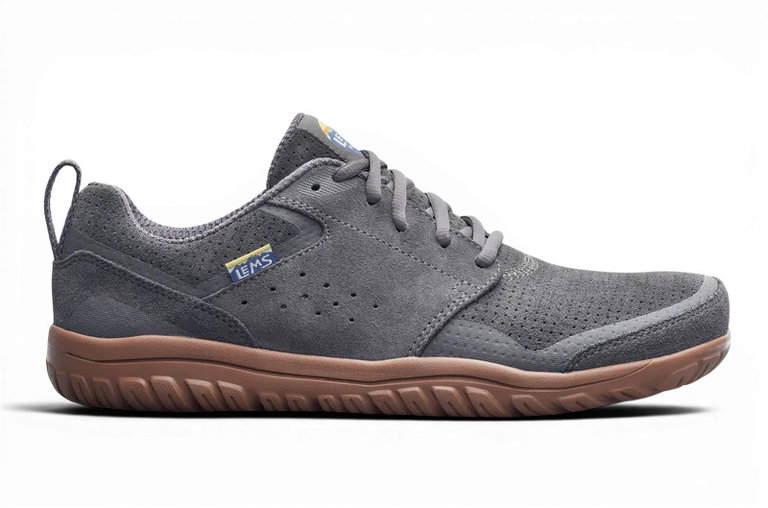 Lems Barfussschuhe Primal Zen Suede (Wildleder, Zero Drop, breite Zehenbox) grau