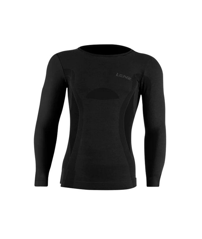 Lenz Functional Underwear Long Sleeve Shirt Merino 6.0 Round Neck Black Men
